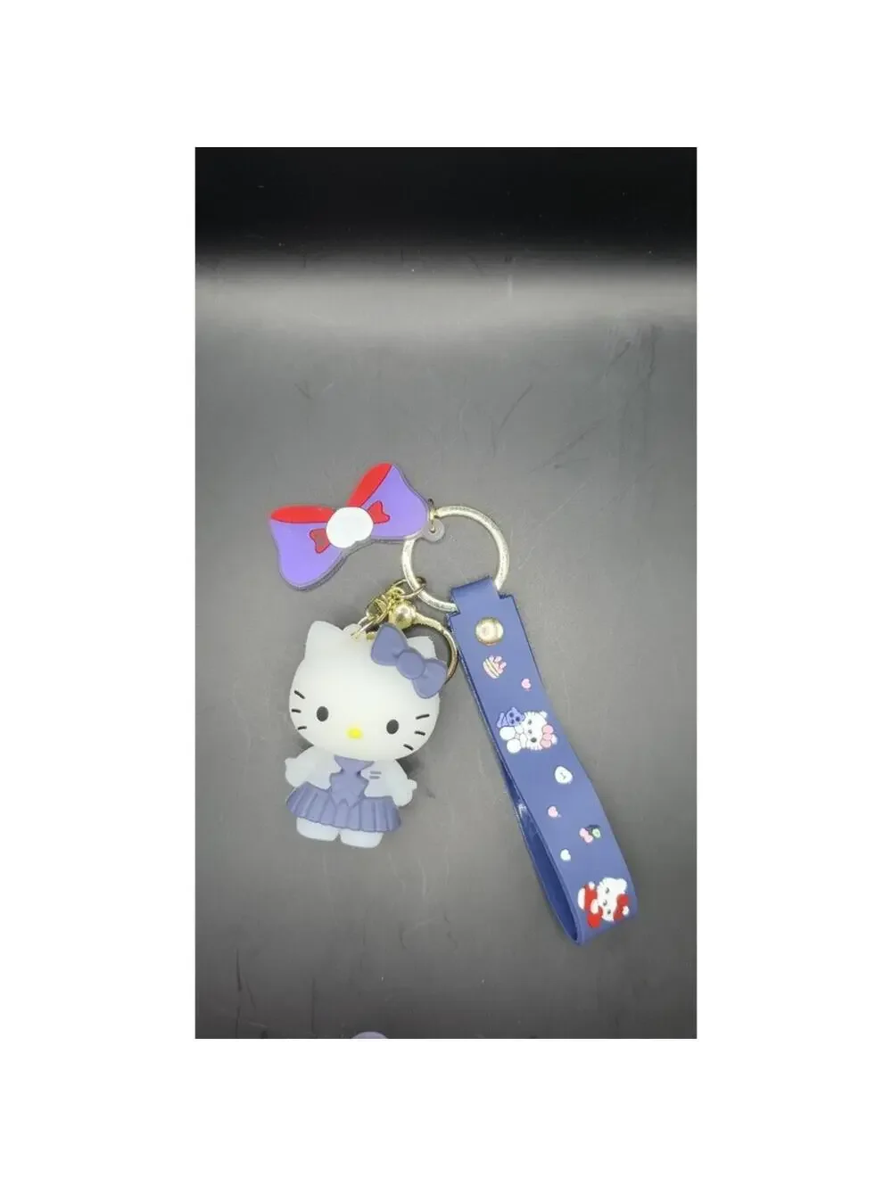 Sanrio Hello Kitty Blue Dress Keychain with Detachable Strap